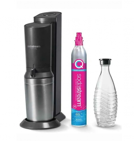 SodaStream Wassersprudler Crystal 3.0, schwarz, Газировщик воды, сифон для приготовления газированной воды дома, стеклянный графин, черный