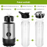 Kitchen Pro + Kitchen Pro + Smoothie-Maker mit 2 To Go Flasche 260W Mixer Blender, 260,00 W, 304-Edelstahl, Leicht zu reinigen, 2 Tritan-Trinkflaschen Kitchen Pro + прибор для приготовления смузи с 2 бутылками на вынос Миксер-блендер, 260 Вт, 260,00 Вт,