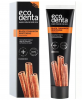 Ecodenta Aktivkohle Zahnpasta Black Cinnamon Whitening 100ml, Зубная паста с активированным углем и корицей, отбеливающая, без фтора, от налета и для свежего дыхания, 100 мл