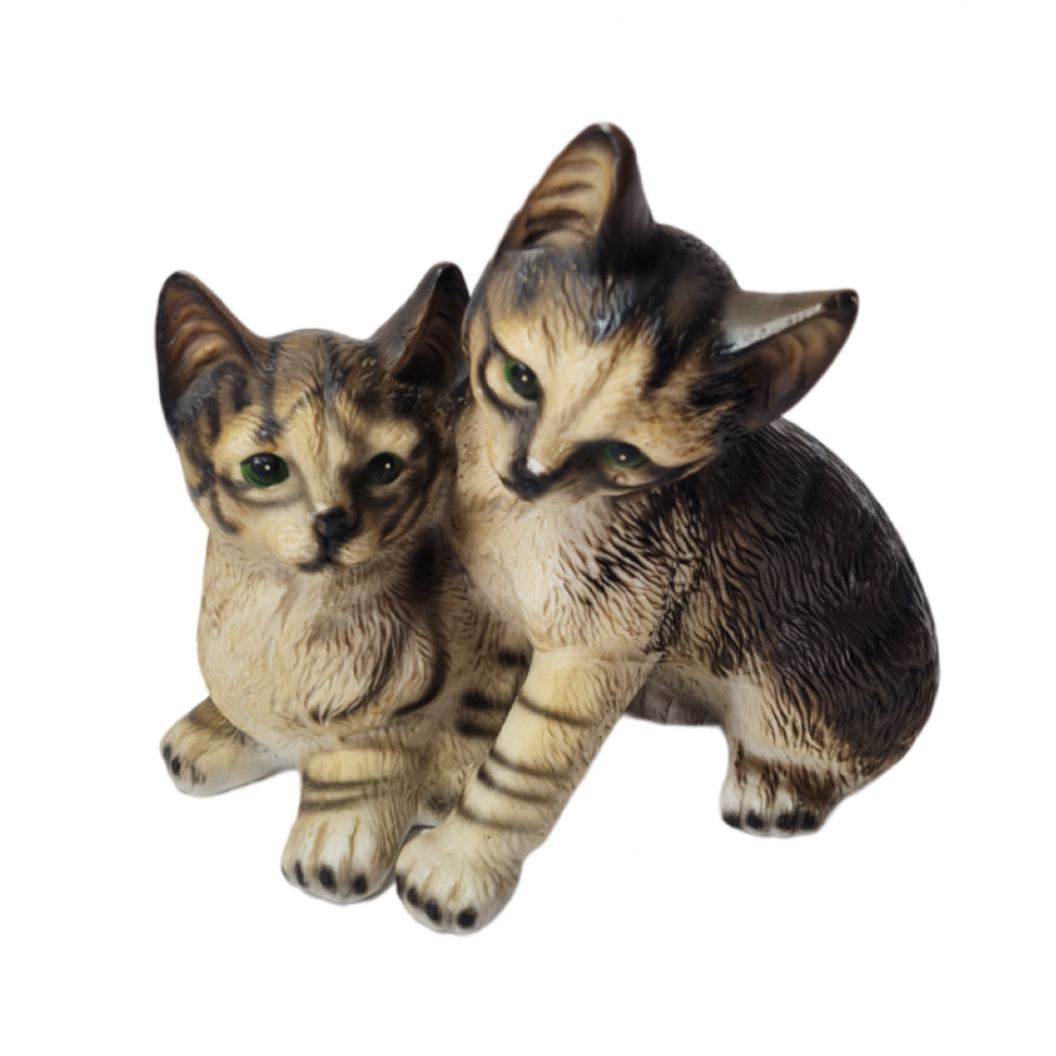Купить Винтажная статуэтка Две кошки, 18см x 15.5см, Тайвань, 1960-70гг.  в интернет-магазине Diskontshop.eu Германия всего за 2 772 руб. в
