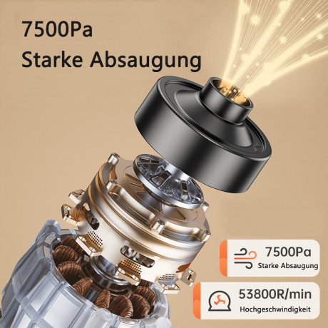 Mutoy Mutoy Akku-Handstaubsauger Handstaubsauger, 7500Pa Handstaubsauger Akku, Autostaubsauger 6000mAh  Беспроводной ручной пылесос Mutoy, ручной пылесос, аккумулятор для ручного пылесоса 7500 Па, автомобильный пылесос 6000 мАч