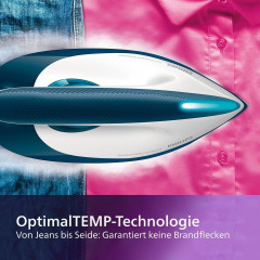 Philips Philips Dampfbugelstation OptimalTemp, Bugelstation Dampf Bugelstationen mit Dampfstation, 1500,00 ml Wassertank, 1,5L Tank abnehmbar, Dampf, Dampfbugeleisen,Dampfbugelstation  Паровая гладильная станция Philips OptimalTemp, гладильная станция пар