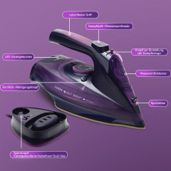 Hikeren Hikeren Dampfbugeleisen 2400 W Kabelloses Dampfbugeleisen, Kapazitat 360ML  Паровой утюг Hikeren, беспроводной паровой утюг мощностью 2400 Вт, емкость 360 мл.