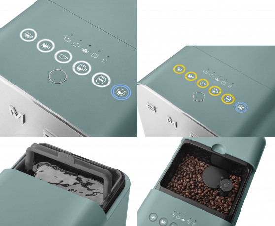 Smeg Smeg Kaffeevollautomat SMEG Kaffeevollautomat Espresso- Kaffeemaschine Milchfunktion Green Полностью автоматическая кофемашина Smeg Полностью автоматическая кофемашина SMEG Кофемашина эспрессо с функцией молока Зеленый