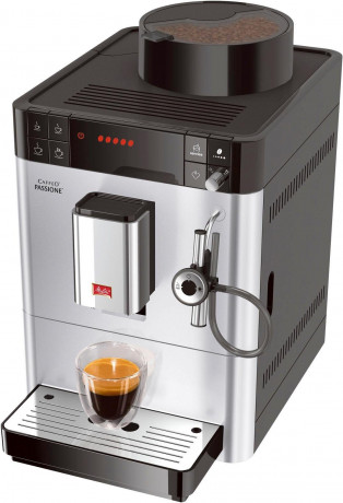 Melitta Melitta Kaffeevollautomat Passione One Touch F53/1-101, silber, Tassengenau frisch gemahlen, Service-Taste fur Entkalkung Reinigung Полностью автоматическая кофемашина Melitta Passione One Touch F53/1-101, серебристая, свежемолотый до чашки, сер