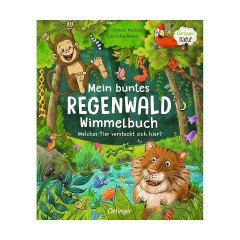 Mein buntes Regenwald Wimmelbuch. Welches Tier versteckt sich hier? Моя красочная книга поиска предметов в тропическом лесу. Какое животное здесь прячется?