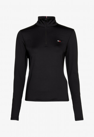 Tommy Hilfiger ESSENTIAL SLIM FIT Long sleeved top black ESSENTIAL SLIM FIT Топ с длинными рукавами черный
