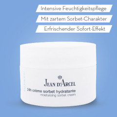 JEAN D'ARCEL 24h creme sorbet hydratant HYDRATANTE Gesichtscreme hilft der Haut dabei, ihr Feuchtigkeitslevel zu halten  24-часовой крем-сорбет гидратант HYDRATANTE крем для лица помогает коже поддерживать уровень влажности