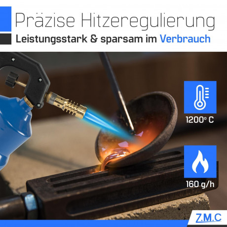 ZMC Gaskocher Gasbrenner Bunsenbrenner Lotlampe Gasanzunder Lotpistole, (2,2 kW Temperatur von bis zu 1200 ° C), Lotbrenner Kohleanzunder Flammspritzpistole Grillanzunder  Газовая плита ZMC, газовая горелка, горелка Бунзена, паяльная лампа, газовая зажига