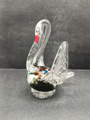 Статуэтка винтажная Murano Glas &quot;Белый лебедь&quot;, выдувное стекло, 13.5 см, Италия, 1960-70гг.