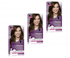 Schwarzkopf Perfect Mousse 600 light brown 3stk Краска-мусс для волос, тон 600 Светло-коричневый, 3 штуки