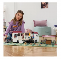 Schleich Horse Club 42619, Игровой набор-конструктор Конный дом на колесах 42619, большой коневоз с лошадьми и фигурками, 227 деталей, для детей 5-12 лет