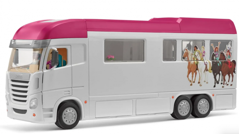 Schleich Horse Club 42619, Игровой набор-конструктор Конный дом на колесах 42619, большой коневоз с лошадьми и фигурками, 227 деталей, для детей 5-12 лет