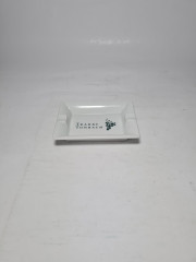 Пепельница винтажная Apilco Porcelain France, белый фарфор с изображением грозди винограда, 12 x 9 x 2 см, Франция, 1960-70гг.