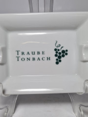 Пепельница винтажная Apilco Porcelain France, белый фарфор с изображением грозди винограда, 12 x 9 x 2 см, Франция, 1960-70гг.