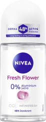 NIVEA Fresh Flower Deodorant Roll-On, 50 ml, Нивеа Дезодорант ролик, цветочный аромат, 0% алюминия, формула INFINIFRESH, 48ч защита, 50 мл
