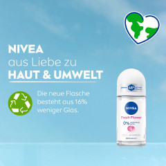 NIVEA Fresh Flower Deodorant Roll-On, 50 ml, Нивеа Дезодорант ролик, цветочный аромат, 0% алюминия, формула INFINIFRESH, 48ч защита, 50 мл