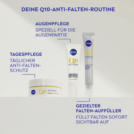 NIVEA Q10 Anti-Falten Experte Gezielter Falten-Auffuller Serum, 15 ml, Нивеа Сыворотка филлер для лица, Q10 и пептиды Bioxifill, точечное заполнение морщин за 5 минут, 15 мл