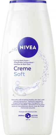 NIVEA Pflegendes Schaumbad Creme Soft, 650 ml, Нивеа пена для ванны витамин E, витамин C, миндальное масло 650 мл