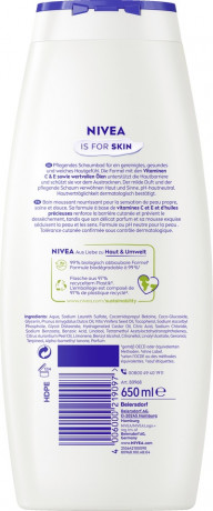 NIVEA Pflegendes Schaumbad Creme Soft, 650 ml, Нивеа пена для ванны витамин E, витамин C, миндальное масло 650 мл