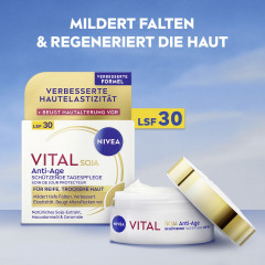 NIVEA VITAL Soja Anti-Age Schutzende Tagespflege LSF 30, 50 ml, Нивеа Дневной крем для зрелой кожи, SPF 30, экстракт сои, церамиды, защита и подтяжка, 50 мл