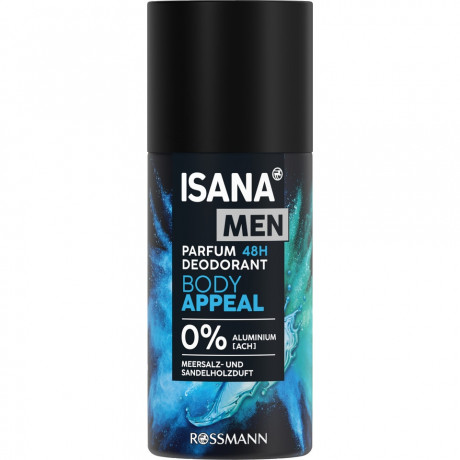 ISANA MEN Parfum Deodorant Body Appeal 150ml, Изана Мужской парфюмированный дезодорант-спрей, цитрус и дерево, 48ч защита, 150 мл