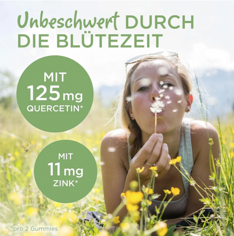 Nature's Way Quercetin Zink Gummibarchen 60st, Жевательные мармеладки с кверцетином и цинком для укрепления иммунитета со вкусом лимона из цветков японского лимонника, вегетарианские, 60 штук