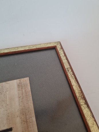 Картина винтажная "Древний Египет", папирус в позолоченной деревянной раме, 31 x 40 см, Германия, 1960-70гг.