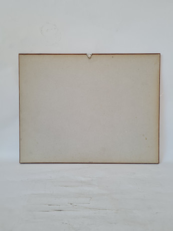 Картина винтажная "Древний Египет", папирус в позолоченной деревянной раме, 31 x 40 см, Германия, 1960-70гг.