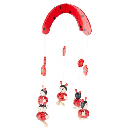 bieco 3D Mobile Marienkafer aus robustem Holz Wickeltisch Kinderbett Wiege 20x20x30 cm Mobiles 3D Мобиль Божья коровка из прочного дерева пеленальный столик люлька 20х20х30 см Мобилы