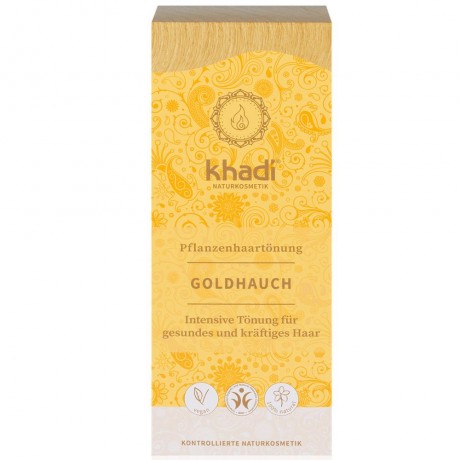 Khadi Naturkosmetik Pflanzenhaarfarben Goldhauch 100g Травяные краски для волос золотое прикосновение 100г