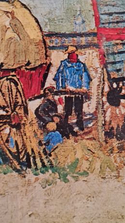 Картина винтажная Vincent "Стоянка цыганского каравана", 55 x 45 см, Германия, 1960-1970гг.