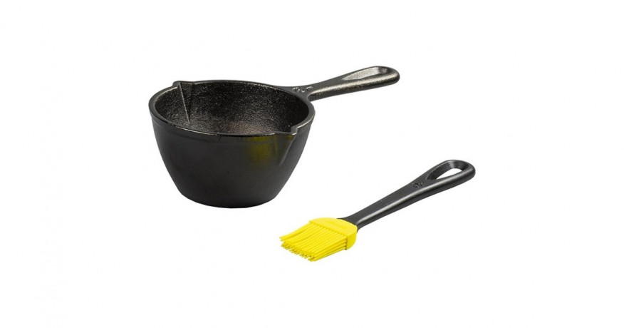 Lodge Lodge Saucen Kit LMPB21, mit Stiel, Topf schwarz, O 13,6cm, inkl. Silikonpinsel  schwarz Набор для соуса Lodge LMPB21, с ручкой, черная кастрюля, O 13,6 см, включая силиконовую кисточку