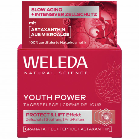 WELEDA Youth Power Tagespflege Granatapfel, 40 ml, Дневной крем против морщин Youth Power с гранатом, пептидами и астаксантином, 40 мл