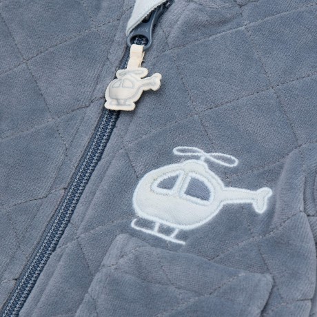 sigikid Baby wattierte Nickijacke mit Kapuze fur Jungen Детская пуховая велюровая куртка с капюшоном для мальчика