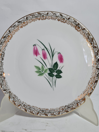 Чайное трио винтажное Im Stil Winterling Bavaria с колокольчиками и золотым узором. фарфор, Германия, 1960-70гг.