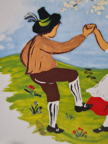 Тарелка декоративная винтажная "Весна", коллекция "Времена года", номерная, №1, ограниченный тираж, фарфор, 19 см, Германия, 1980 г.