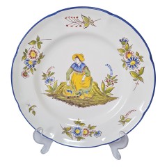 Sarreguemines Коллекционная керамическая тарелка, 24,5см, Франция 1920г.