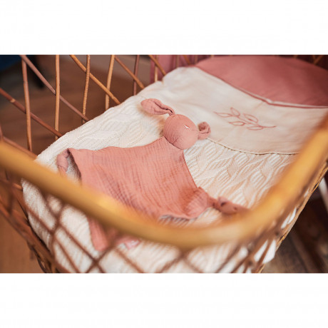 jollein Schmusetuch bunny ears rosewood Одеяло с кроличьими ушками из розового дерева