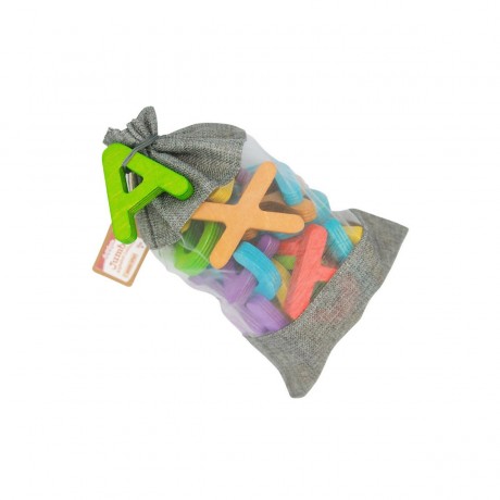 LK Trend Style ABC Holzbuchstaben Holzbuchstaben ABC im Tragetasche 26 tlg. Деревянные буквы АВС Буквы деревянные АВС в сумке для переноски 26 штук.