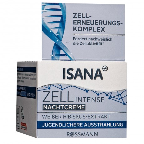 Isana Zell Intense Nachtcreme Ночной крем для лица Интенсивные клетки с экстрактом гибискуса 50 г