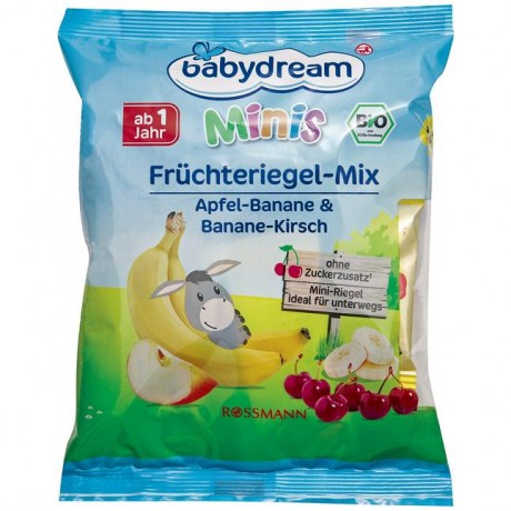 babydream Minis Bio FruchteБатончик-Mix Apfel-Banane и Banane-Kirsch 100 г