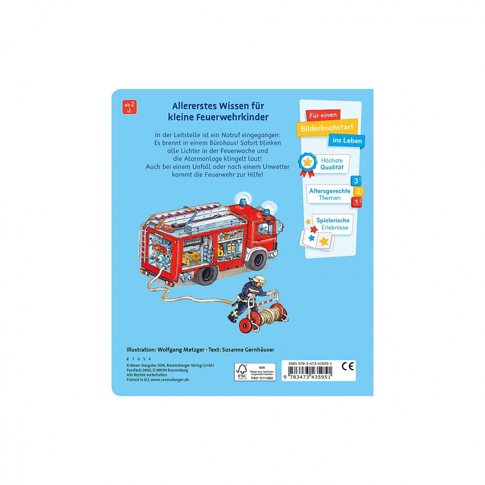 Купить Ravensburger Meine Welt der Fahrzeuge: Die Feuerwehr Мой мир  автомобилей: пожарная команда в интернет-магазине Diskontshop.eu Германия  всего за 781 руб. в