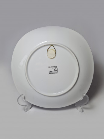 Altenkunststadt Декоративная квадратная тарелка в черно-белом цвете с изображением города Трир, 20 см, Германия, 1970-80гг.