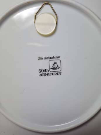 Altenkunststadt Декоративная квадратная тарелка в черно-белом цвете с изображением города Трир, 20 см, Германия, 1970-80гг.