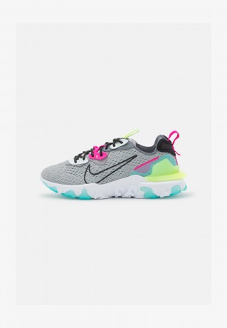 Nike Sportswear REACT VISION Sneaker low wolf grey/black/cool grey/pink prime/washed teal/barely volt REACT VISION Низкие кроссовки женские волчий серый/черный/холодный серый/розовый прайм/вымытый бирюзовый/едва вольт