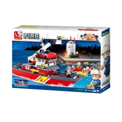 Sluban Klemmbausteine Loschboot mit Oltank (405 Teile) Пожарный катер с масляным баком (405 шт.)