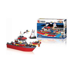 Sluban Klemmbausteine Loschboot mit Oltank (405 Teile) Пожарный катер с масляным баком (405 шт.)