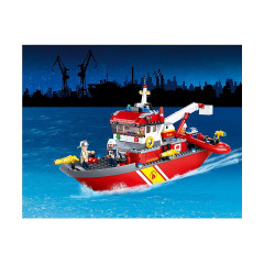 Sluban Klemmbausteine Loschboot mit Oltank (405 Teile) Пожарный катер с масляным баком (405 шт.)