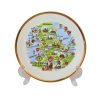 Декоративная тарелка винтажная с картой и достопримечательностями Дании, 19 x 2 см, Дания, 1960-70гг.